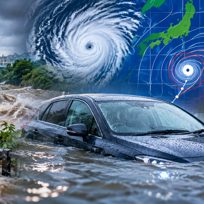 豪雨や台風などで車が水没する前に知っておきたい対処法