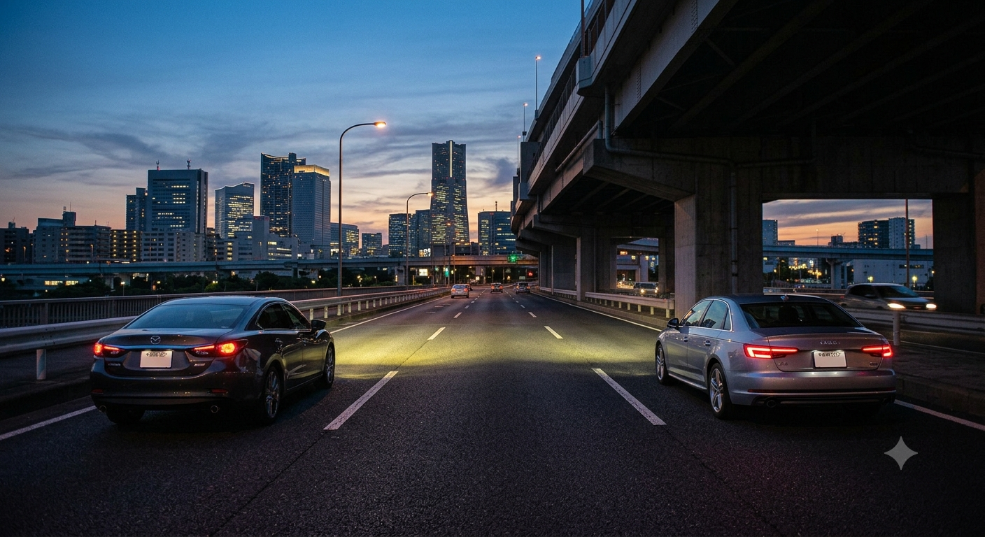 【豆知識】なぜ国産車は橋の下ですぐライトが点くのに 欧州車はしばらく点かないのか